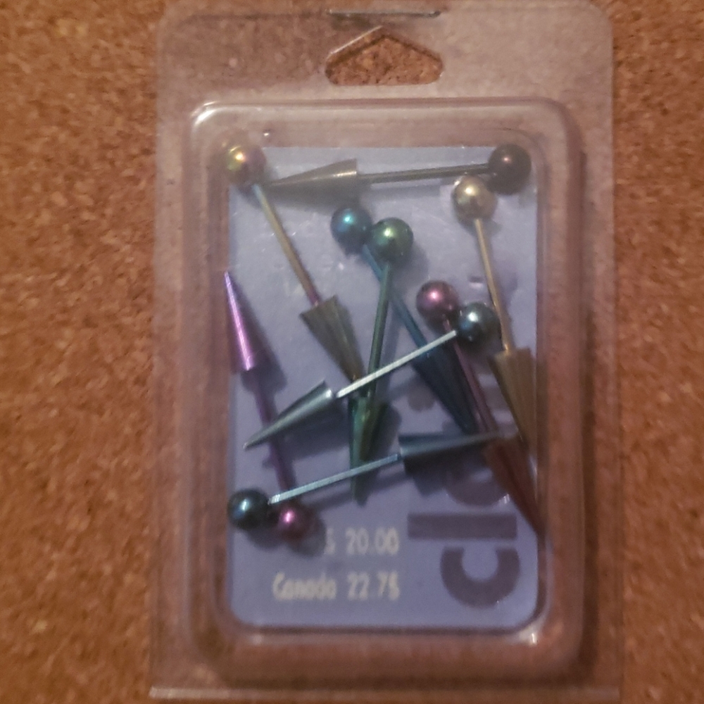 Set of 14G Pointed Barbells with Circular back